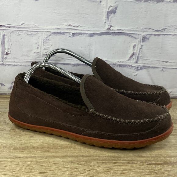 LL Bean Mountain Men\'s Brown Suede Fleece Lined Slipper Scuffs Size 11M Men main image 3